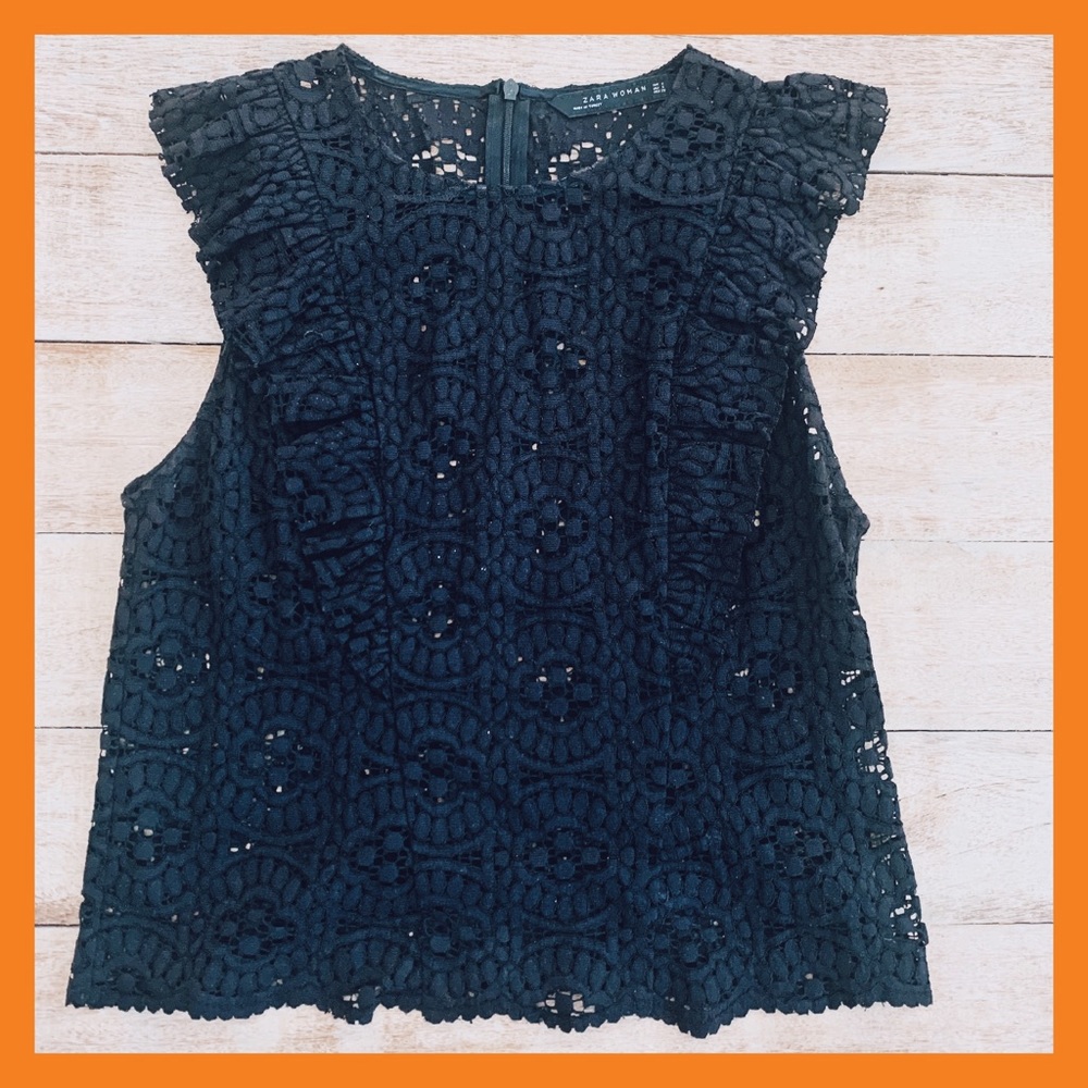 Zara eyelet lace blouse
